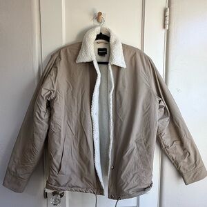 Urban Outfitters Tan Sherpa-Lined Jacket